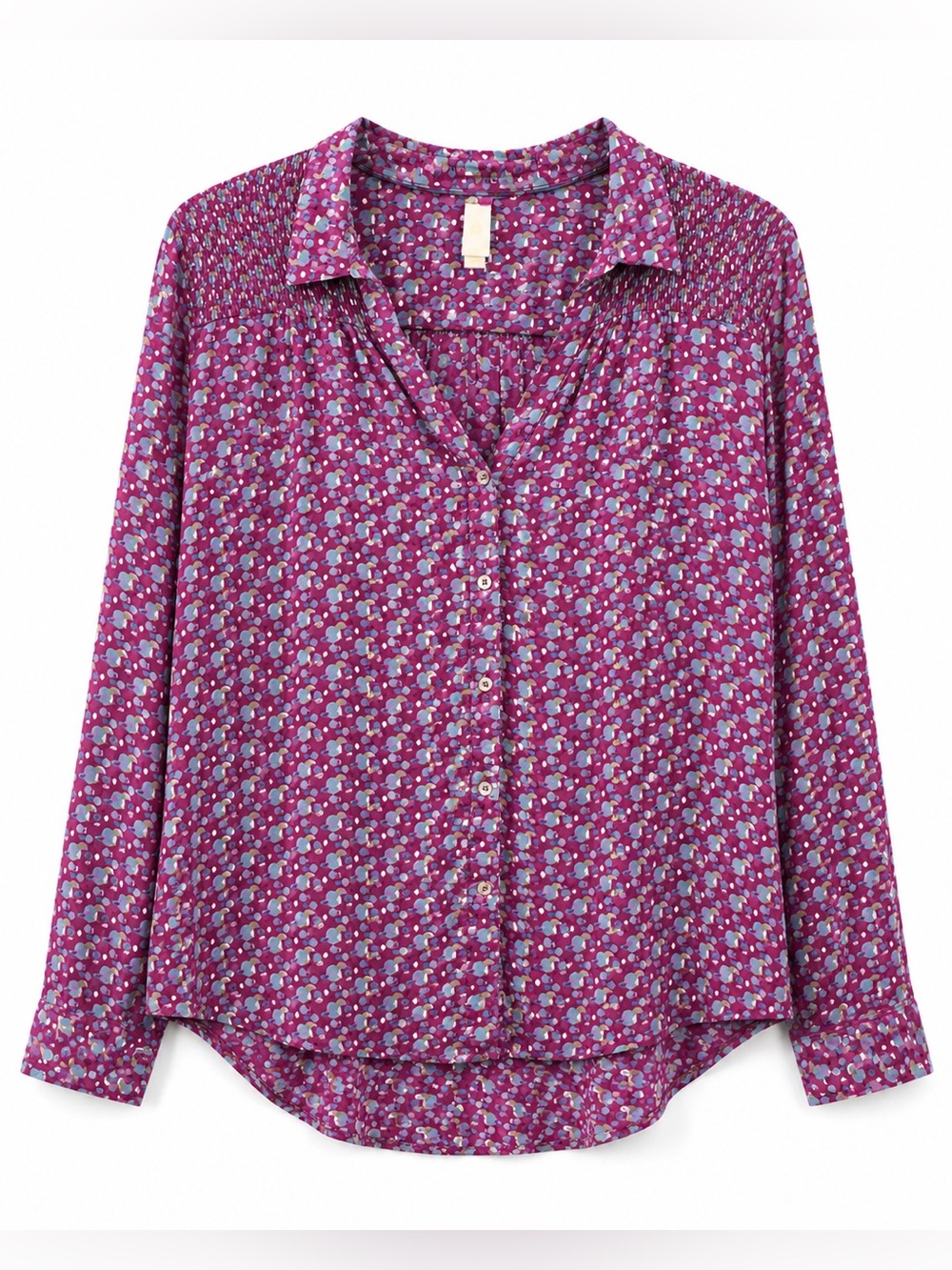 Maeve by Anthropologie Women’s Printed Smocked Yoke Blouse – Size 14